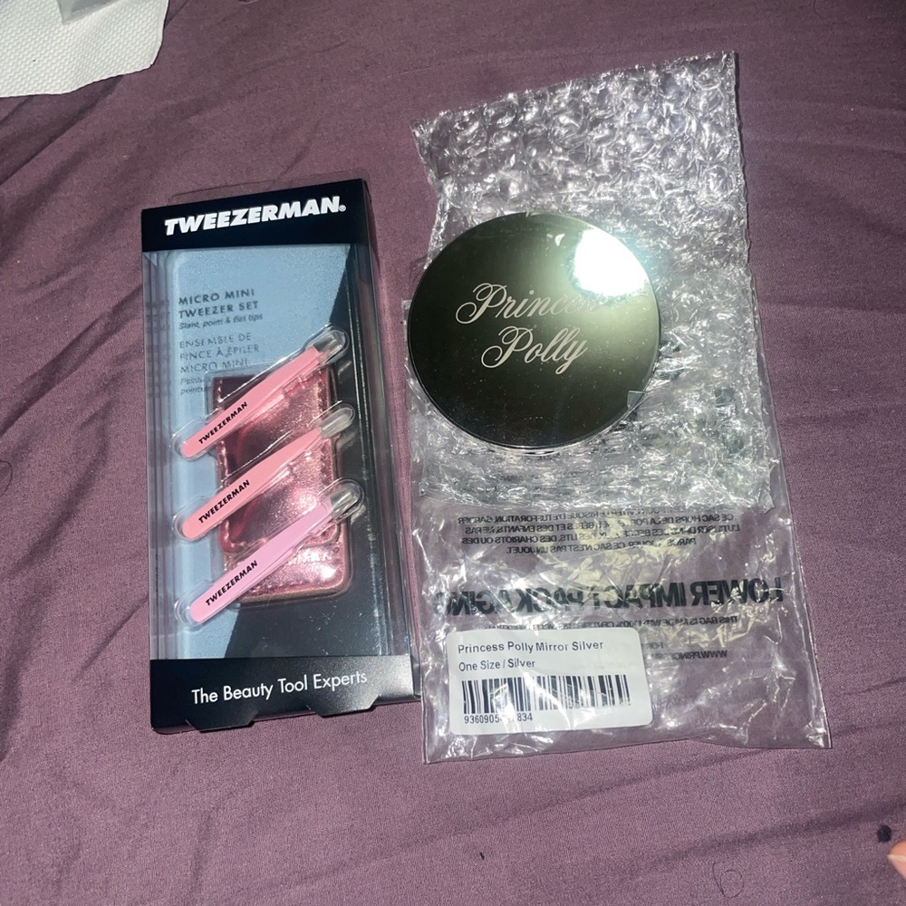 Tweezerman Micro Mini and princess Molly mirror set